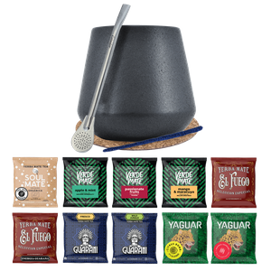 Yerba Mate-sæt 10x50g Calabash Bombilla 500g