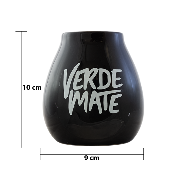 Keramisk mate-kop med Verde Mate-logo (sort) 350 ml