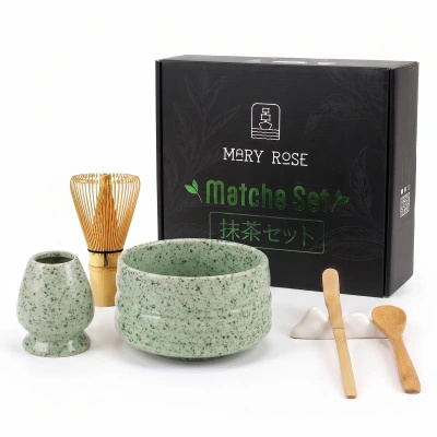 Gavesæt: tilbehør til tilberedning af matcha-te