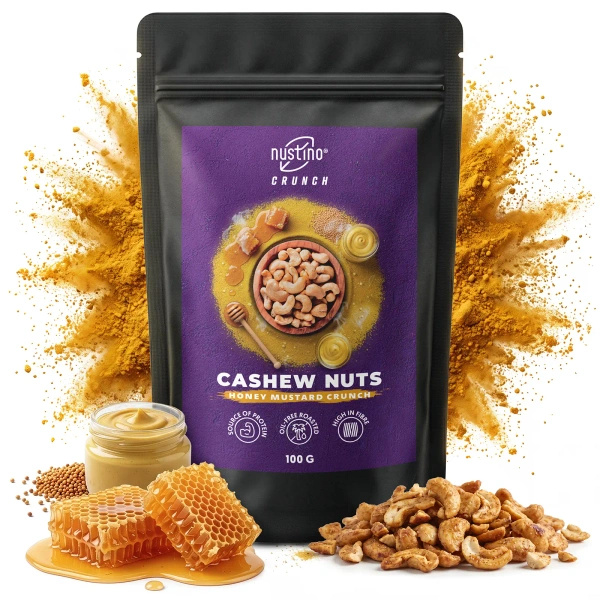 Nustino Crunch – Ristede cashewnødder – Honey Mustard Crunch 100 g