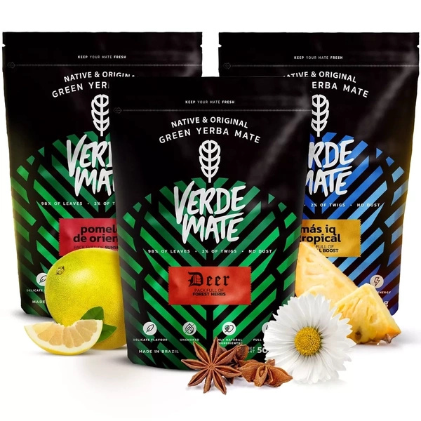 Yerba mate-sæt Verde Mate Green Mas IQ 3x500 1,5 kg