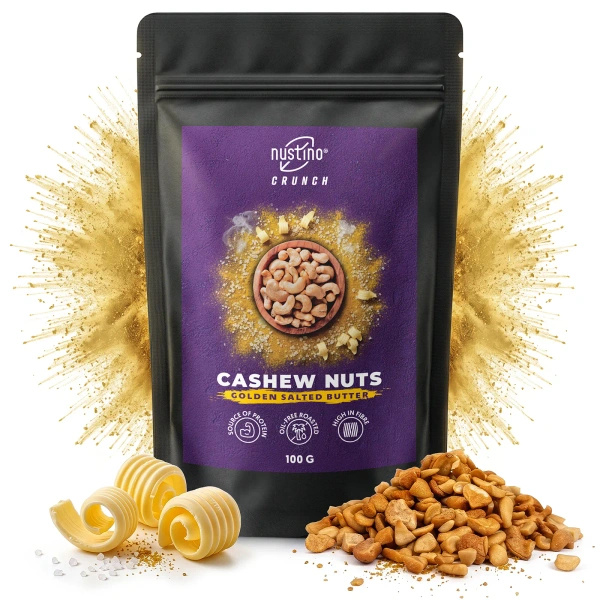Nustino Crunch – Ristede cashewnødder – Golden Salted Butter 100 g