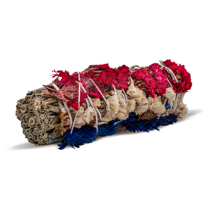 Hvid Salvie med blomster - Røgelse 20-30g (bundt)