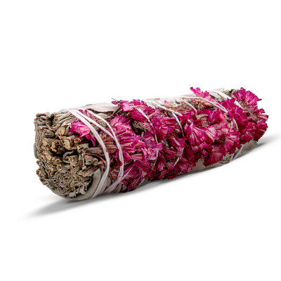 Hvid Salvie med pink sinuata - Røgelse 20-30g (bundt)
