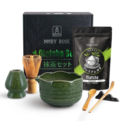 Gavesæt: japansk matcha i premiumkvalitet + matchawan + bambustilbehør