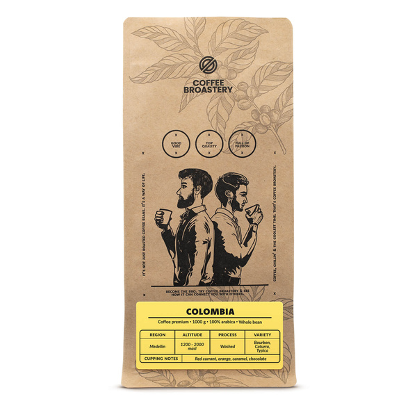 Bro Coffee Roastery - Helbønnekaffe Colombia Medellin Premium 1kg
