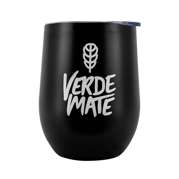 TermoLid – termokop til yerba mate med låg – Verde Mate (sort) – 350 ml