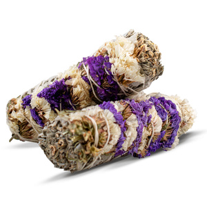 Hvid Salvie med lilla og hvid sinuata - Røgelse 20-30g (bundt)