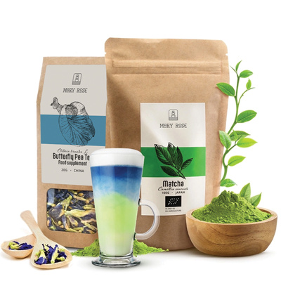 Purple Matcha Lemonade Sæt: Matcha BIO + Butterfly Pea Tea