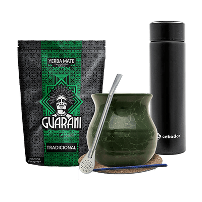 Sæt med Yerba Guarani Elaborada 500 g termokande til græskar