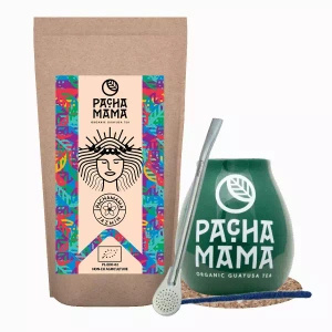 Sæt Guayusa Pachamama Jazmín 100g + Kalabas + Bombilla