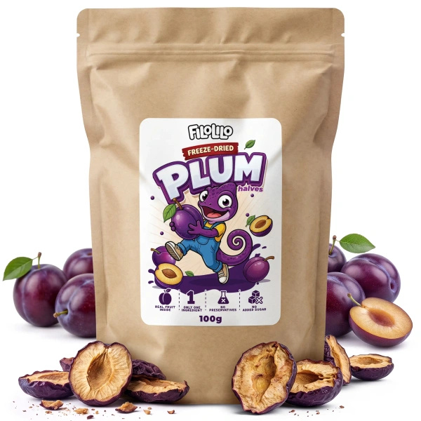 FiloLilo – Frysetørrede blommer (halve) 100 g