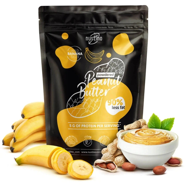 Nustino – Jordnøddesmør i pulverform – Banana (uden tilsat sukker) 400 g