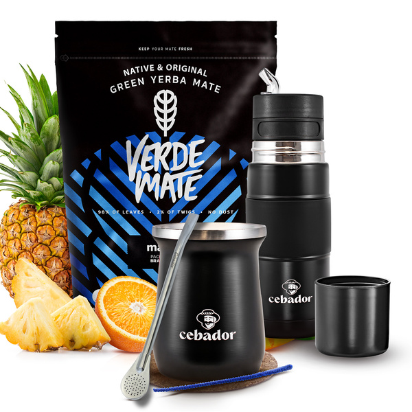 Yerba Mate Sæt Verde Mate Mas IQ 500g 0,5kg Yerbomos + TermoMate + Bombilla