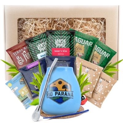 Yerba Mate Gavesæt 10x50g 500g Kalabas + Bombilla