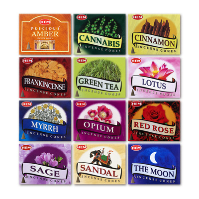 HEM Røgelseskegler – mix af 12 dufte
