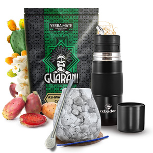 Yerba Mate Sæt Guarani Ashwagandha 500g 0,5kg Yerbomos + Kalabas + Bombilla