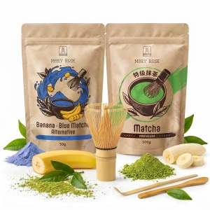 Sæt til farverig Matcha Latte: Matcha + Blue Matcha + tilbehør