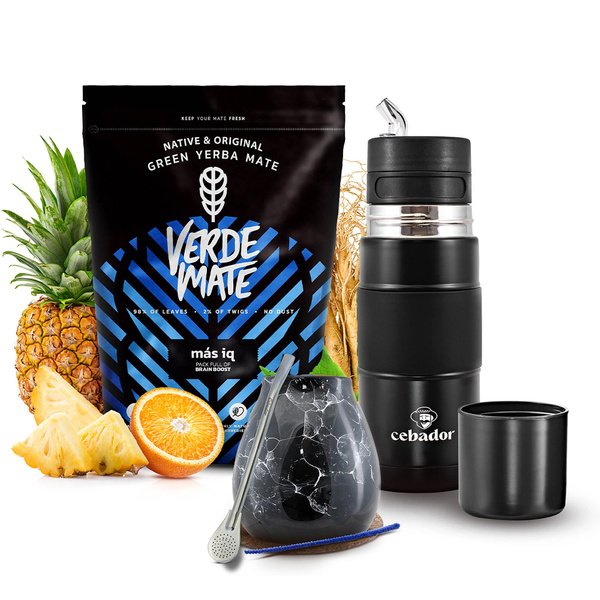 Yerba Mate Sæt Verde Mate Mas IQ 500g 0,5kg Yerbomos + Kalabas + Bombilla