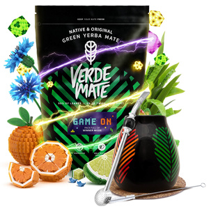 Yerba Mate Sæt Verde Mate Game On 400g 0,4kg Kalabas + Bombilla