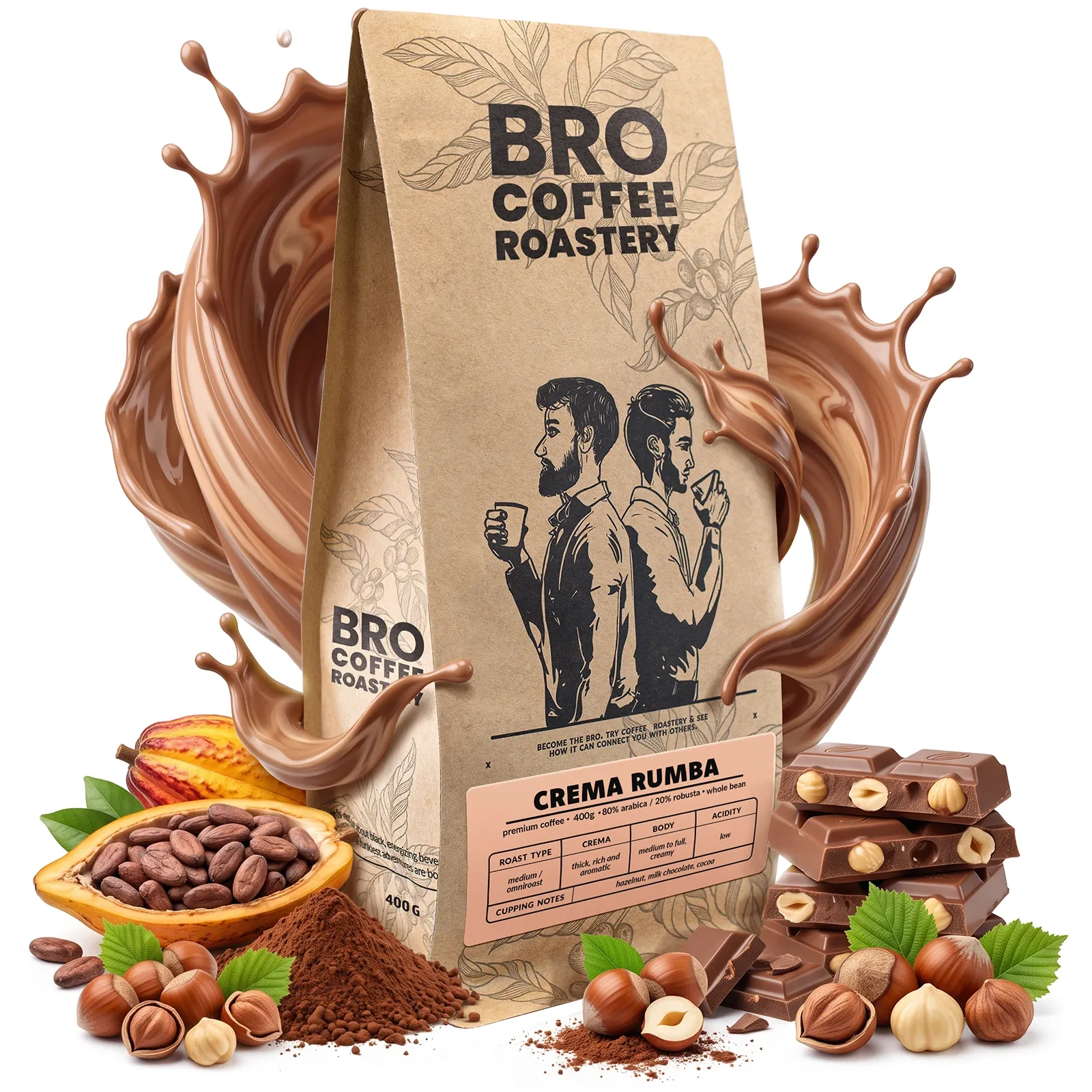 Bro Coffee Roastery Crema Rumba - helbønnekaffe med 80 % arabica og 20 % robusta