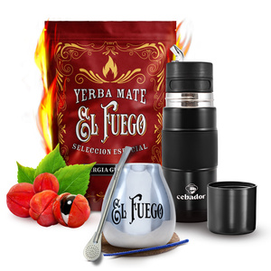 Yerba Mate Sæt El Fuego Energia 500g 0,5kg Yerbomos + Kalabas + Bombilla