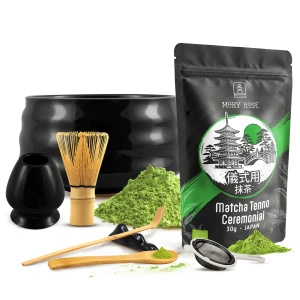 Ceremonielt sæt til brygning af matcha-te: japansk økologisk matcha 30g + tilbehør