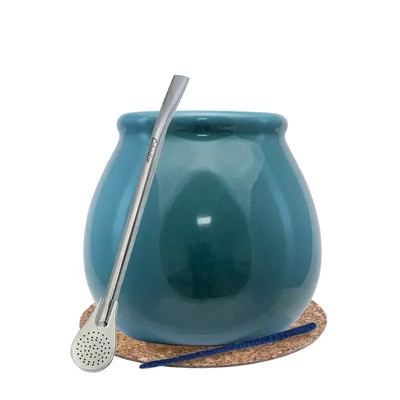KIT til at starte Yerba Mate LARGE CALABASH bombilla