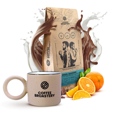 Bro Coffee Roastery sæt: Brazil Guaxupe kaffe + krus