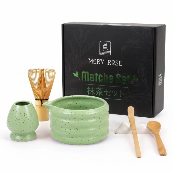 Gavesæt: tilbehør til tilberedning af matcha-te