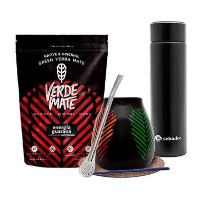 Sæt Yerba Verde Mate Grøn 500g Gourd Termokande