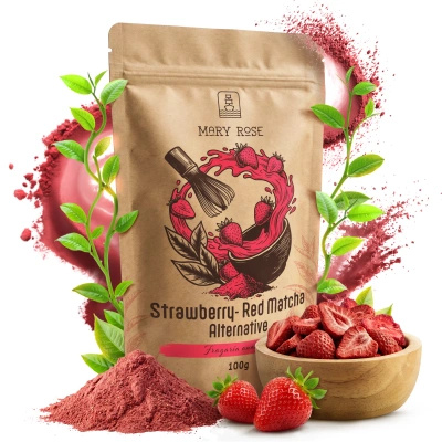 Mary Rose – Red Matcha Alternative – Jordbær (pulver) 100 g