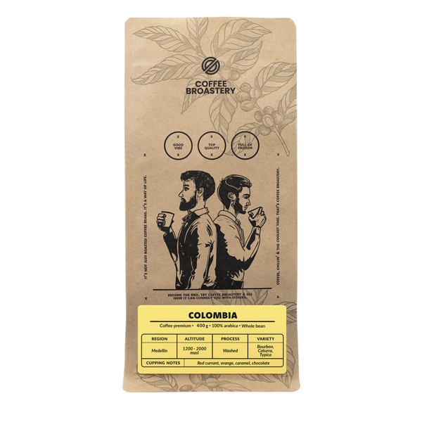 Bro Coffee Roastery - Helbønnekaffe Colombia Medellin Premium 400g