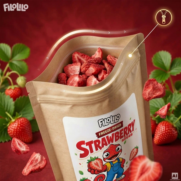 FiloLilo – Frysetørrede jordbær (skiver) 20 g