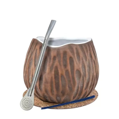 Yerba Mate Matero sæt Kokosnød Bombilla Kalabas