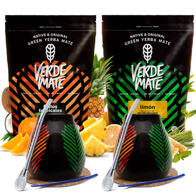 Sæt Yerba Mate Bombilla Kalabas til to 1 kg