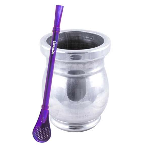 Palo Santo Mate-kop + Bombilla Gringo Violet