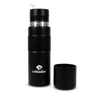 Yerbomos XL ALL IN ONE - 750ml - Mate-kop, termokande og bombilla i én (sort)