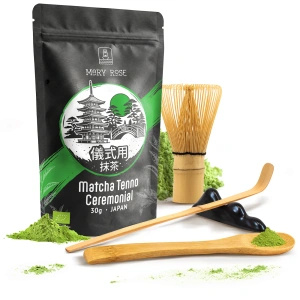 Ceremonielt sæt til brygning af matcha-te: japansk økologisk matcha 30g + tilbehør