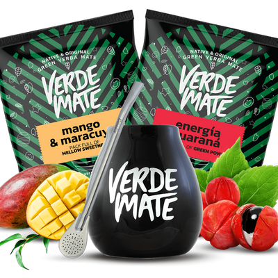 Yerba Mate Grøn Guarana BIG Tykva Bombilla sæt