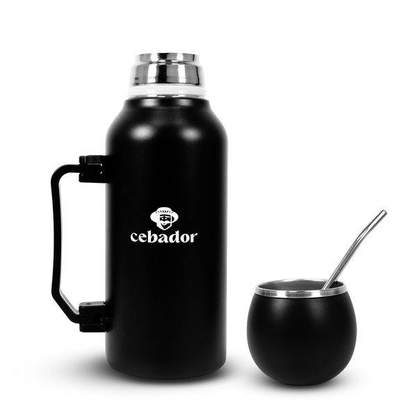 YerbaGo – Termokande med kalabas og bombilla 1,3 L – sort