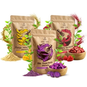 Sæt med farverige matchaer: Purple Matcha + Yellow Matcha + Red Matcha