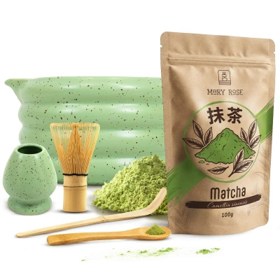 Sæt til brygning af matcha-te: matcha 100g + tilbehør