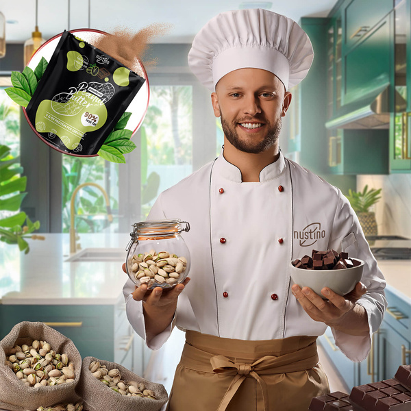 Nustino – Jordnøddesmør i pulverform – Pistachio & Chocolate (uden tilsat sukker) 400 g