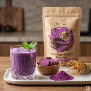 Sæt med farverige matchaer: Purple Matcha + Blue Matcha