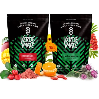Yerba Mate Sæt: Verde Mate Herbal Energy + Hangover 2x500g