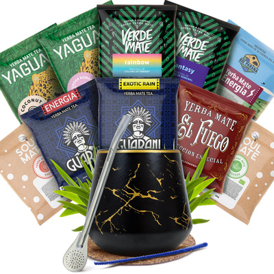 Yerba Mate-sæt: prøver 10x50g Kalabas + Bombilla