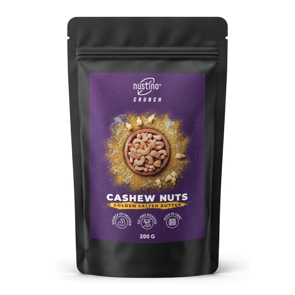 Nustino Crunch – Ristede cashewnødder – Golden Salted Butter 200 g