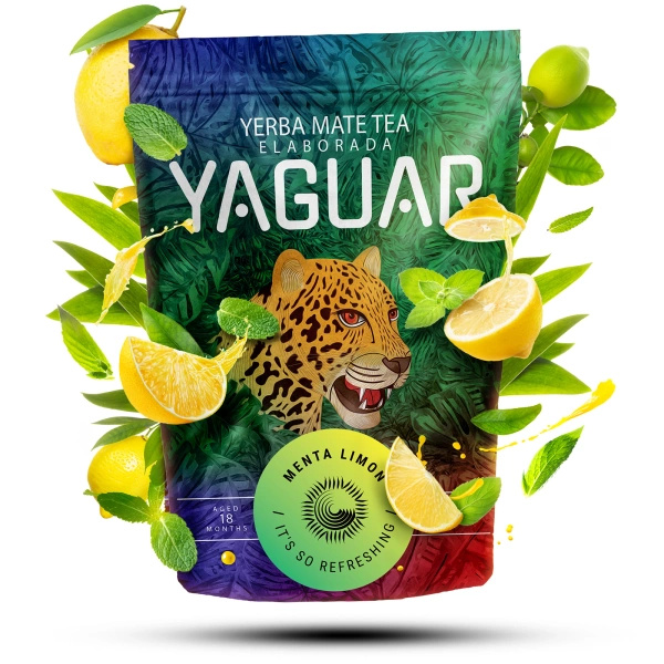 Yerba Mate-sæt Yaguar Naranja 500g + Yaguar Menta Limon 500g