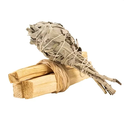 Palo santo røgelse + hvid salvie bundt sæt